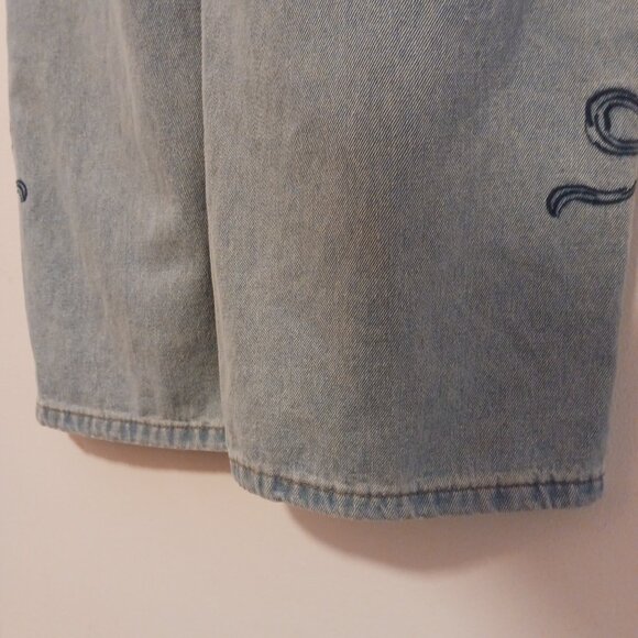Dazy Wide Leg High Rise Jeans W/ Stitched Ribbons On Sides LRG (14 1/4 " Waist) - Picture 10 of 15